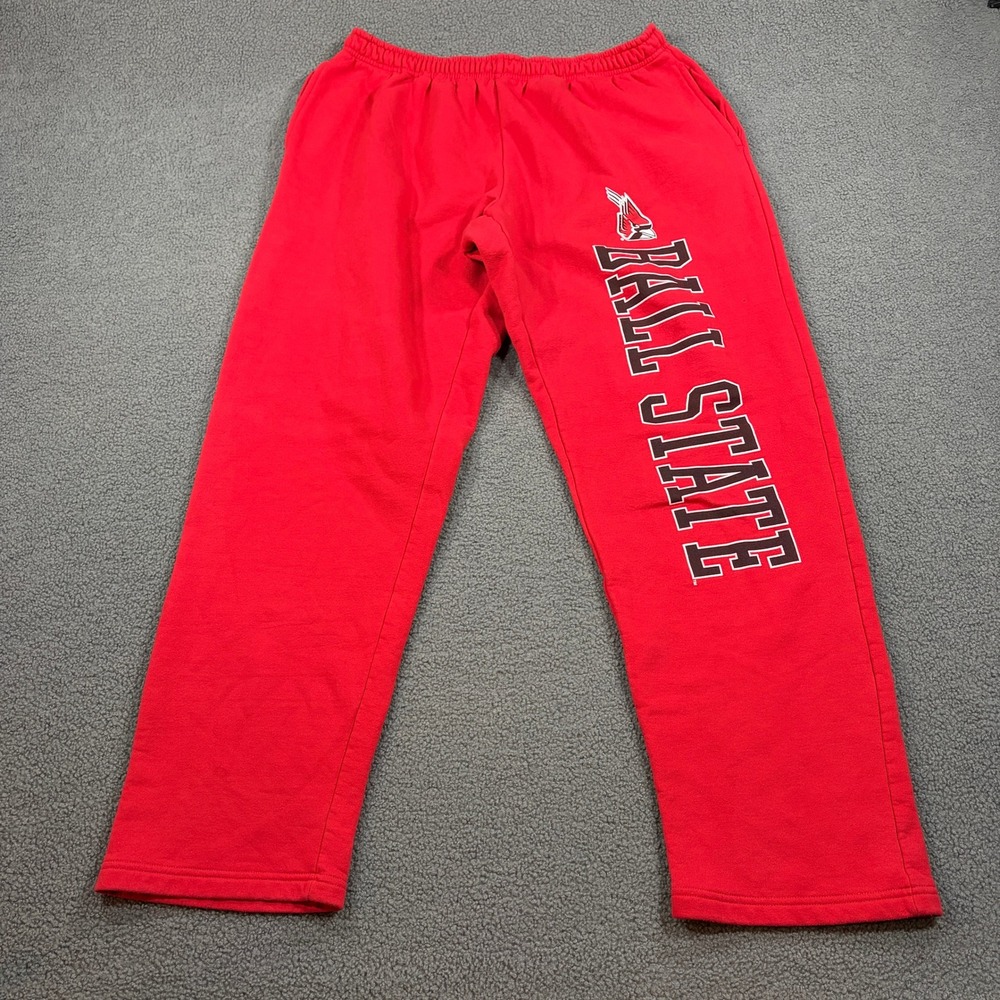 Gildan Sweatpants Mens 2XL Red Ball State Cardinals Ultra Blend Fleece Graphic